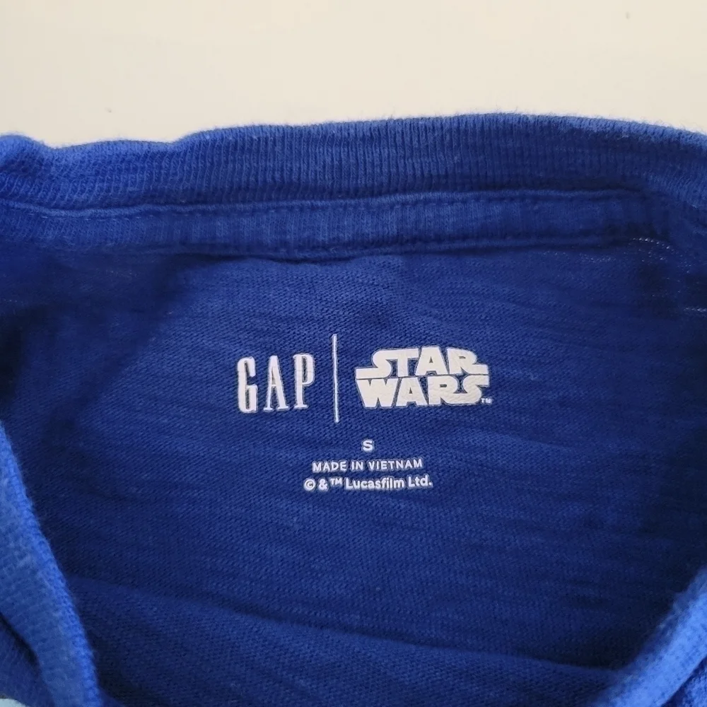 Gap Star Wars Blue Short-Sleeve Tee T-Shirt Size Boys Small X-wing 100% Cotton